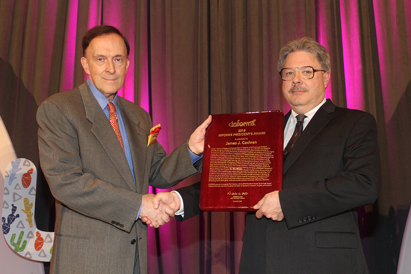 Dr. Jim Cochran is presented with the INFORMS President's Award