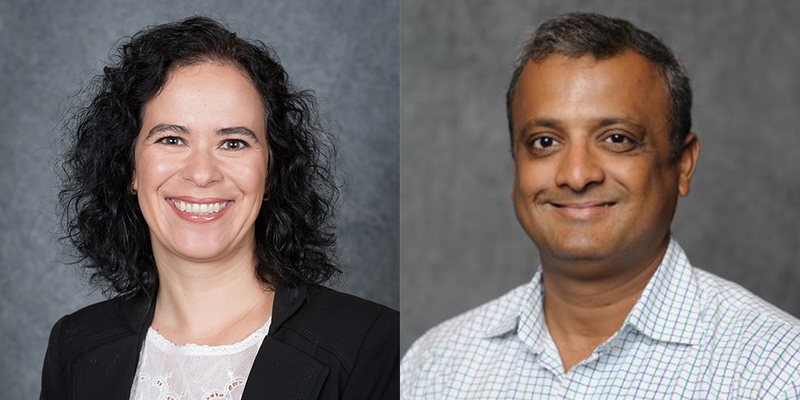 Drs. Sandra Mortal and Vishal Gupta headshots.