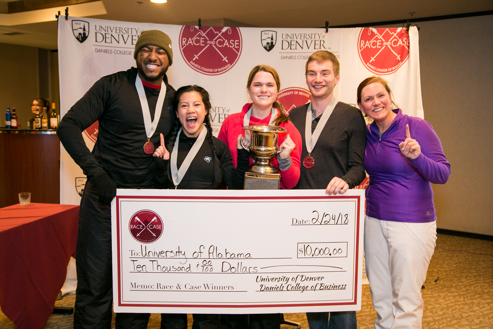 2018 Race and Case Winners from left to right: Myles Ward, Christin Spencer, Liz Alley, and James Ramsey