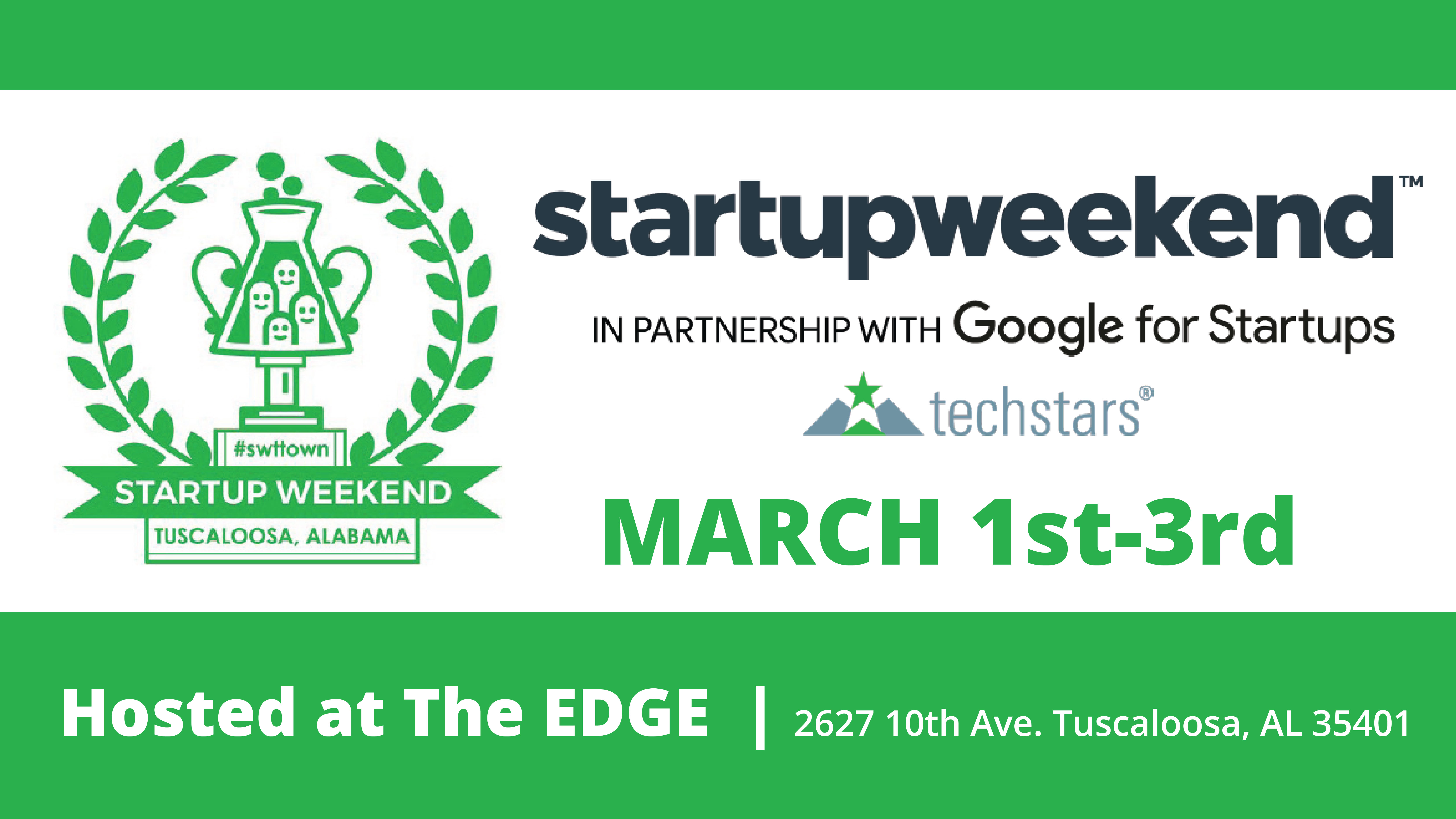 Startup Weekend 2019 runs from March 1-3 at the EDGE