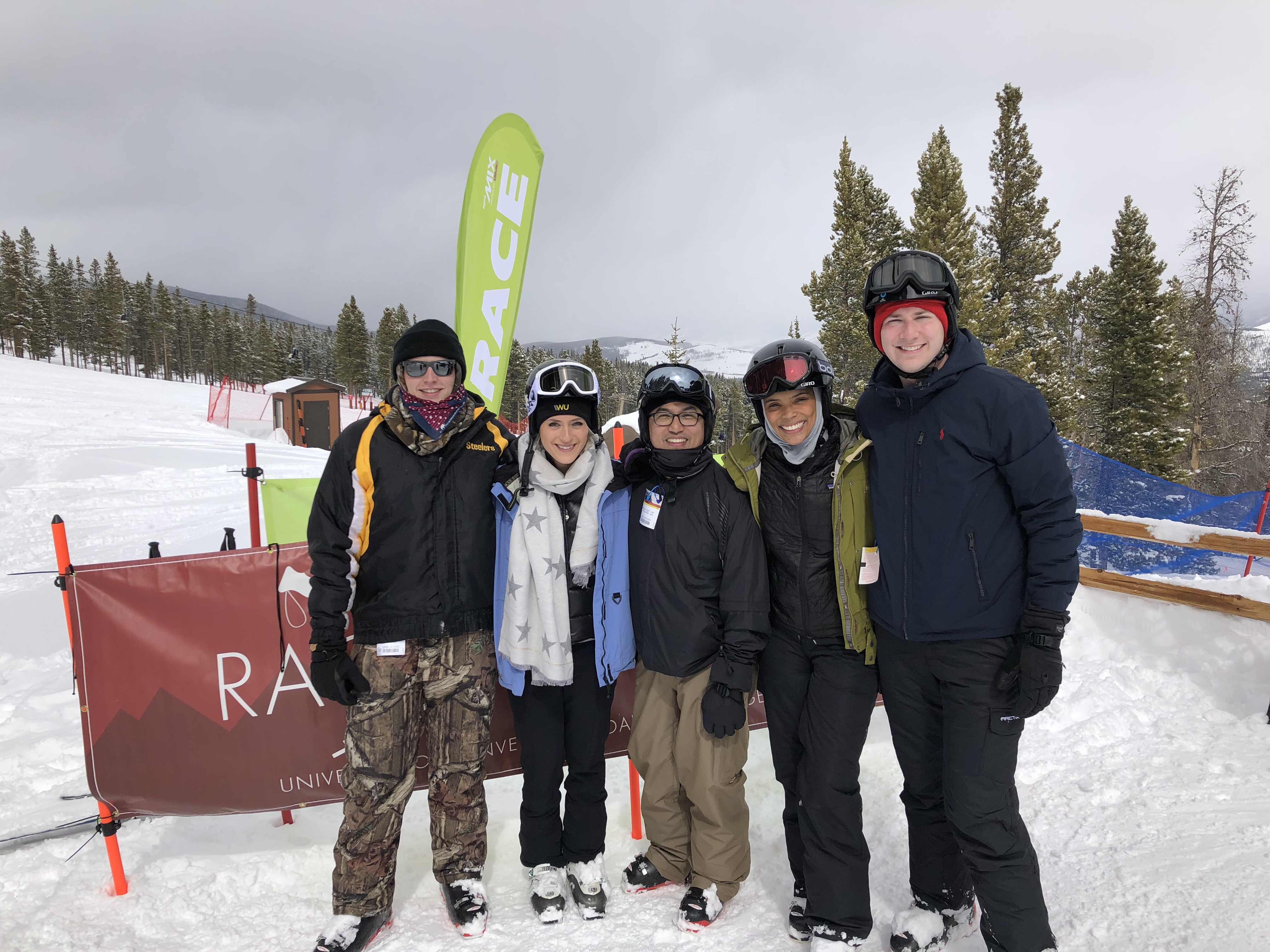 MBA case team on the ski slopes.