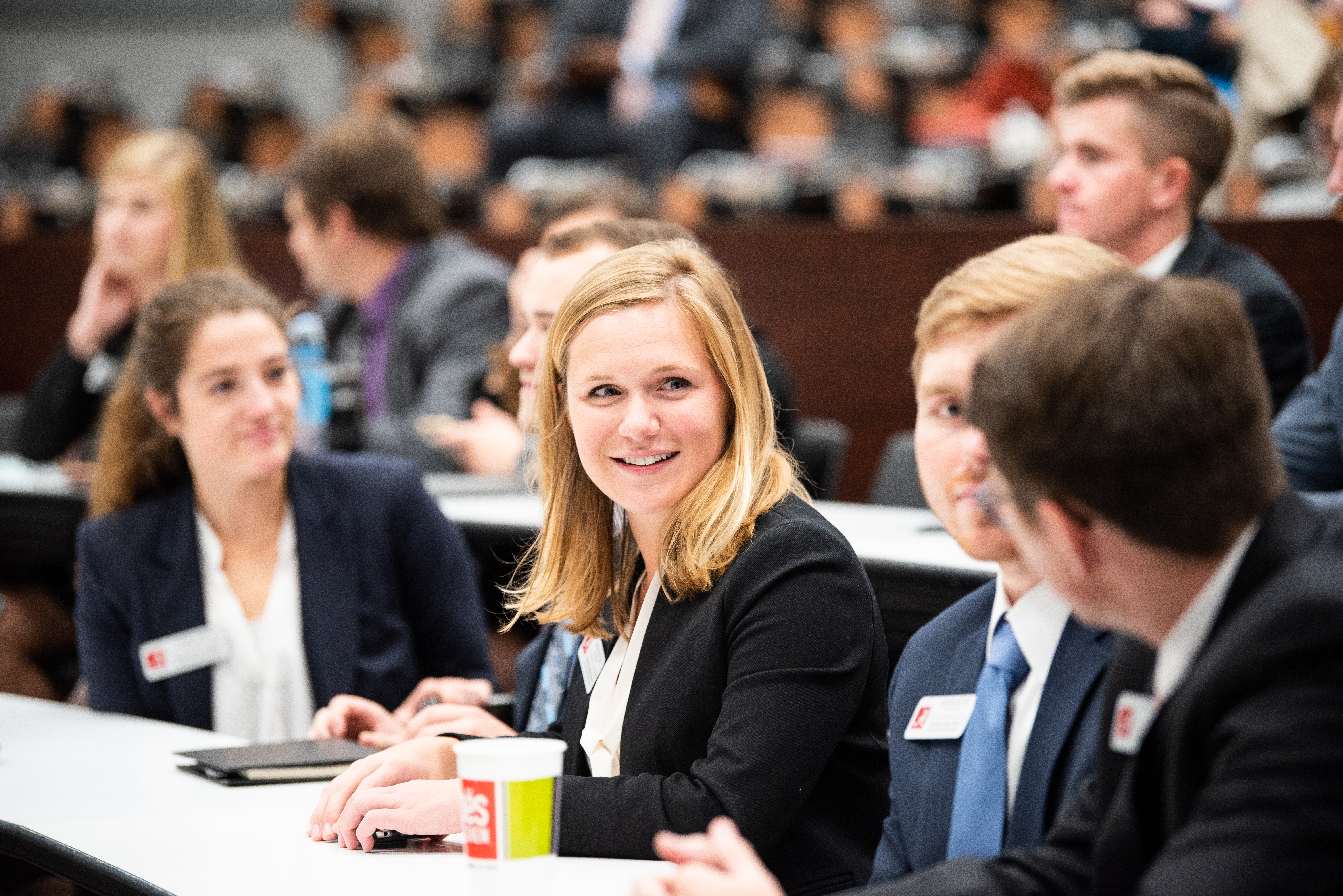 Graduate students mingle and network at MAnderson Launch