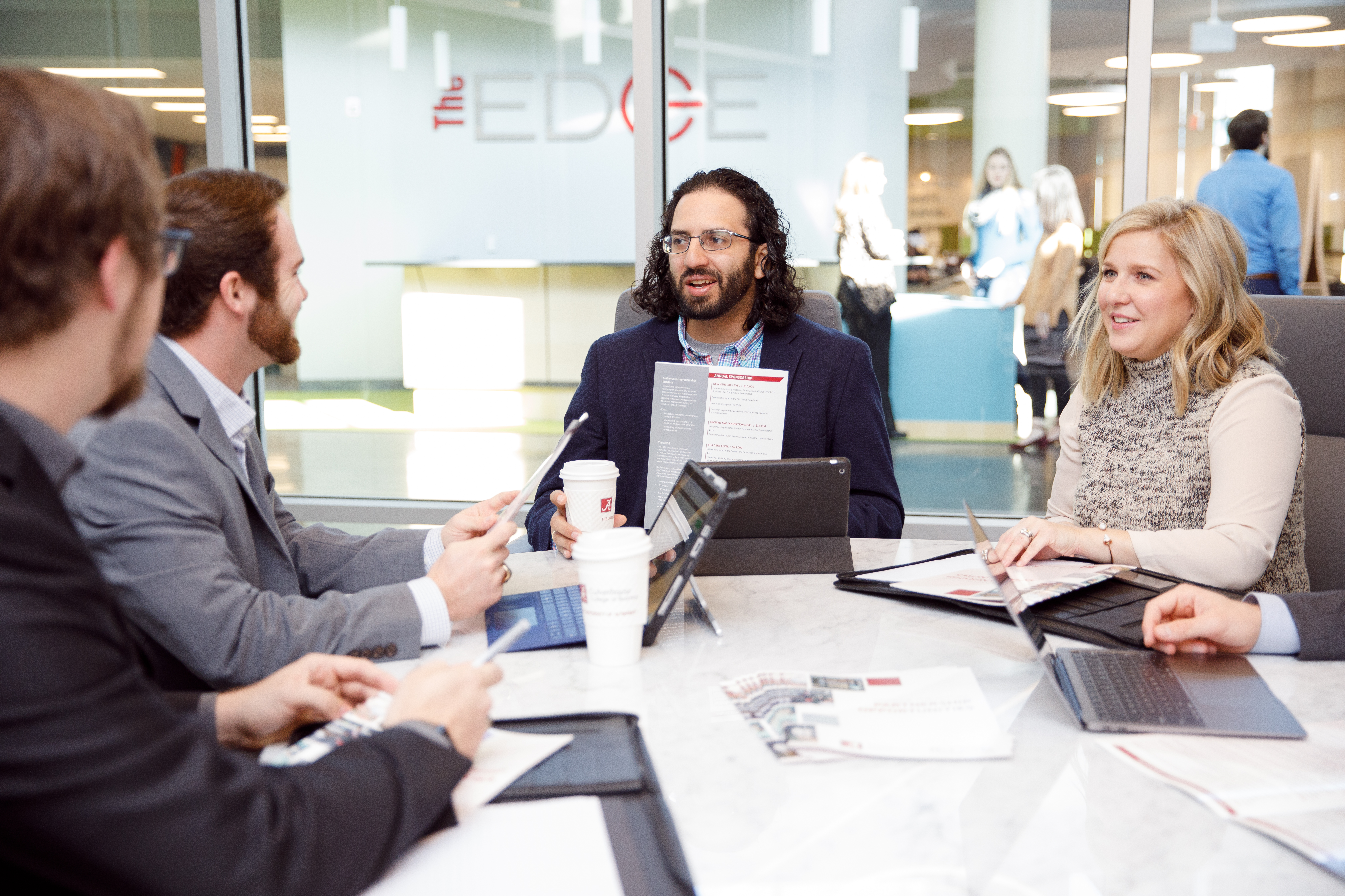 entrepreneurs discussing a project at the edge