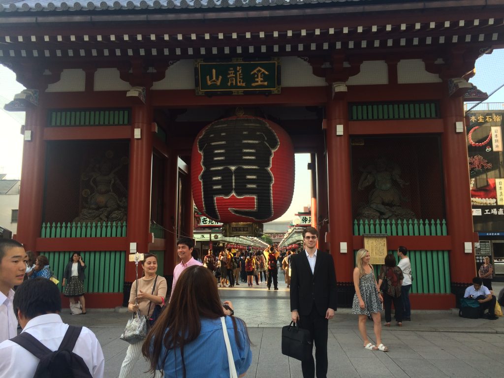 Warren Snell in front of the Sensou-ji temple.