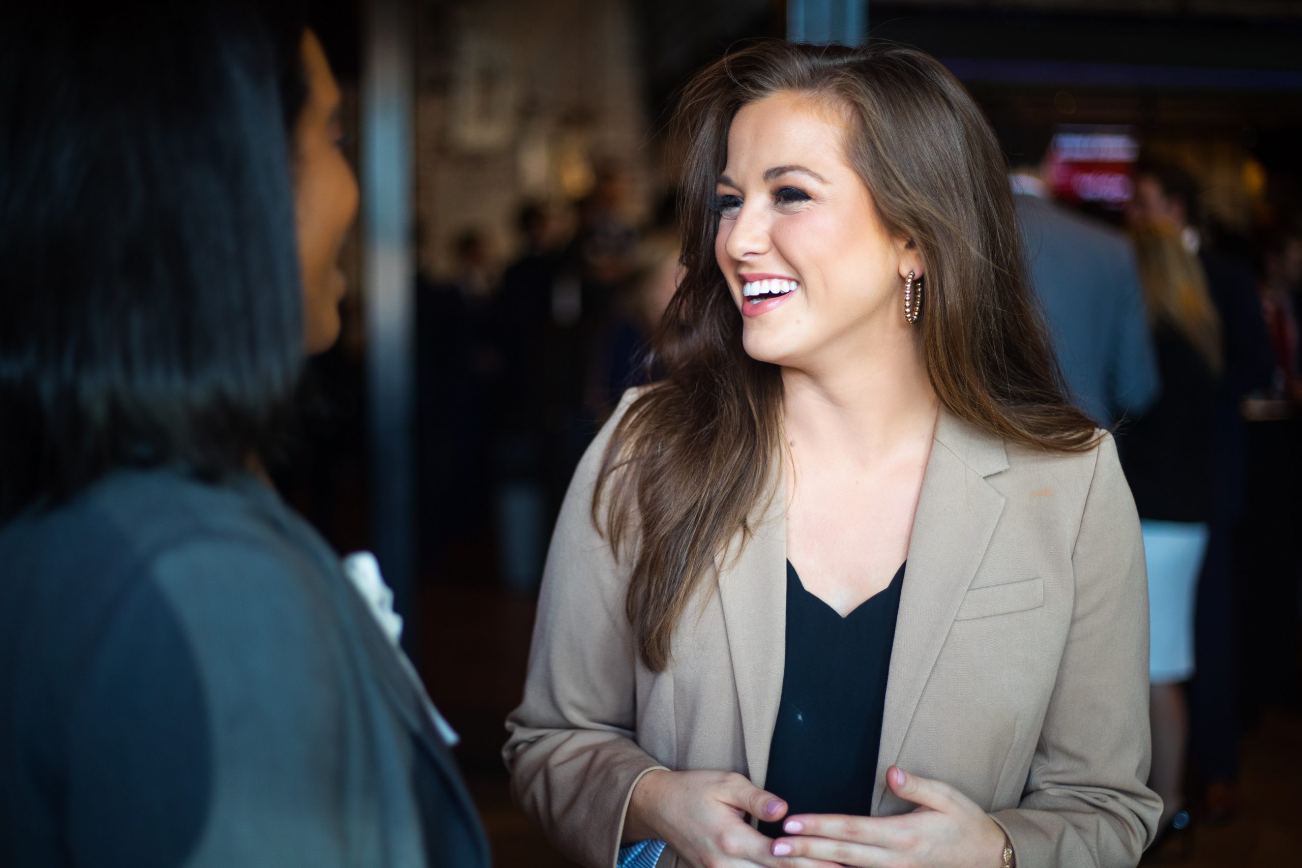 student networking at a reception