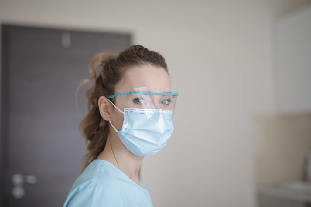 woman wearing facemask