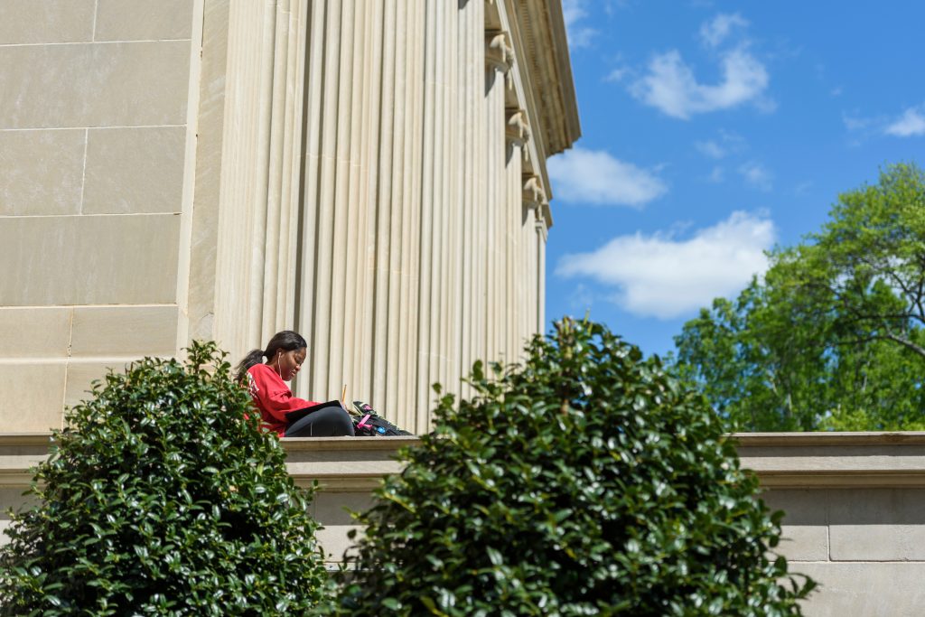 student studying