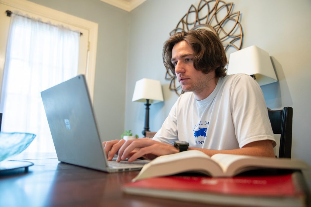 student using computer