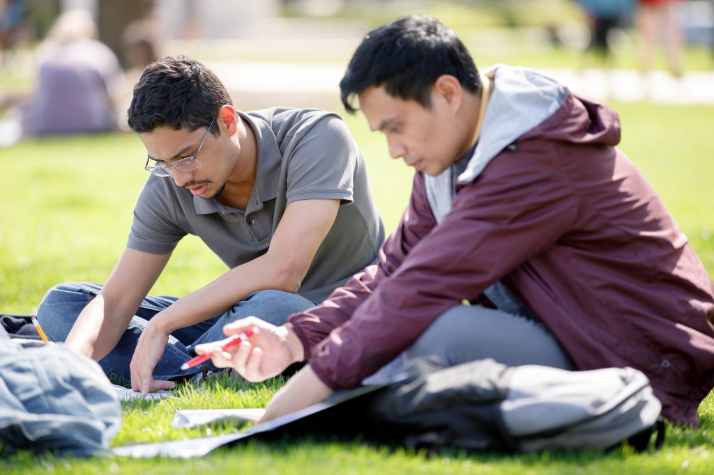 Students studying