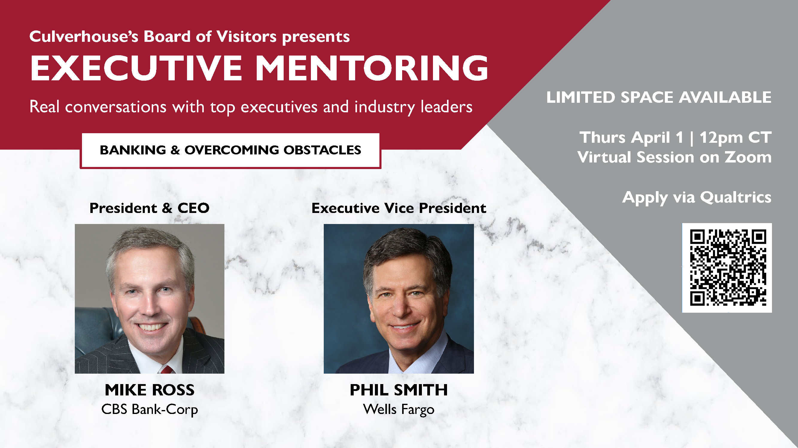 Executive Mentoring from the Culverhouse Board of Visitors members Mike Ross and Phil Smith