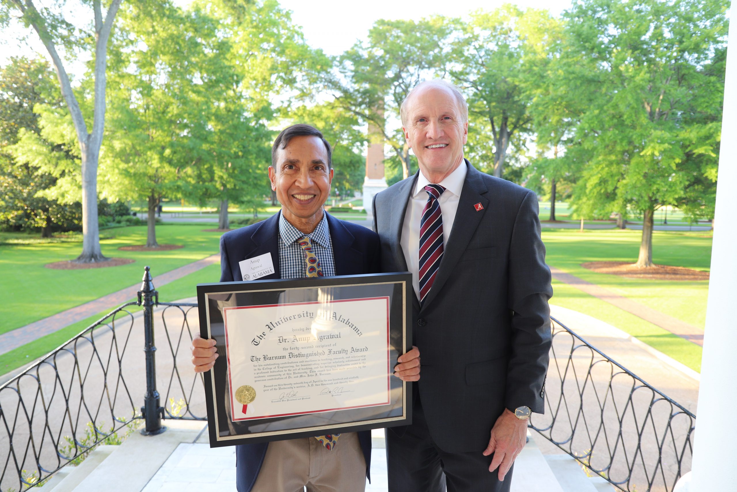 Anup Agrawal and UA President Stuart bell