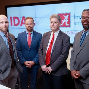 The Southeast Regional Drug Data Research Center is being led by, from right, Dr. Jason Parton, Dr. Matthew Hudnall, Dr. James J. Cochran and Dr. Dwight Lewis.