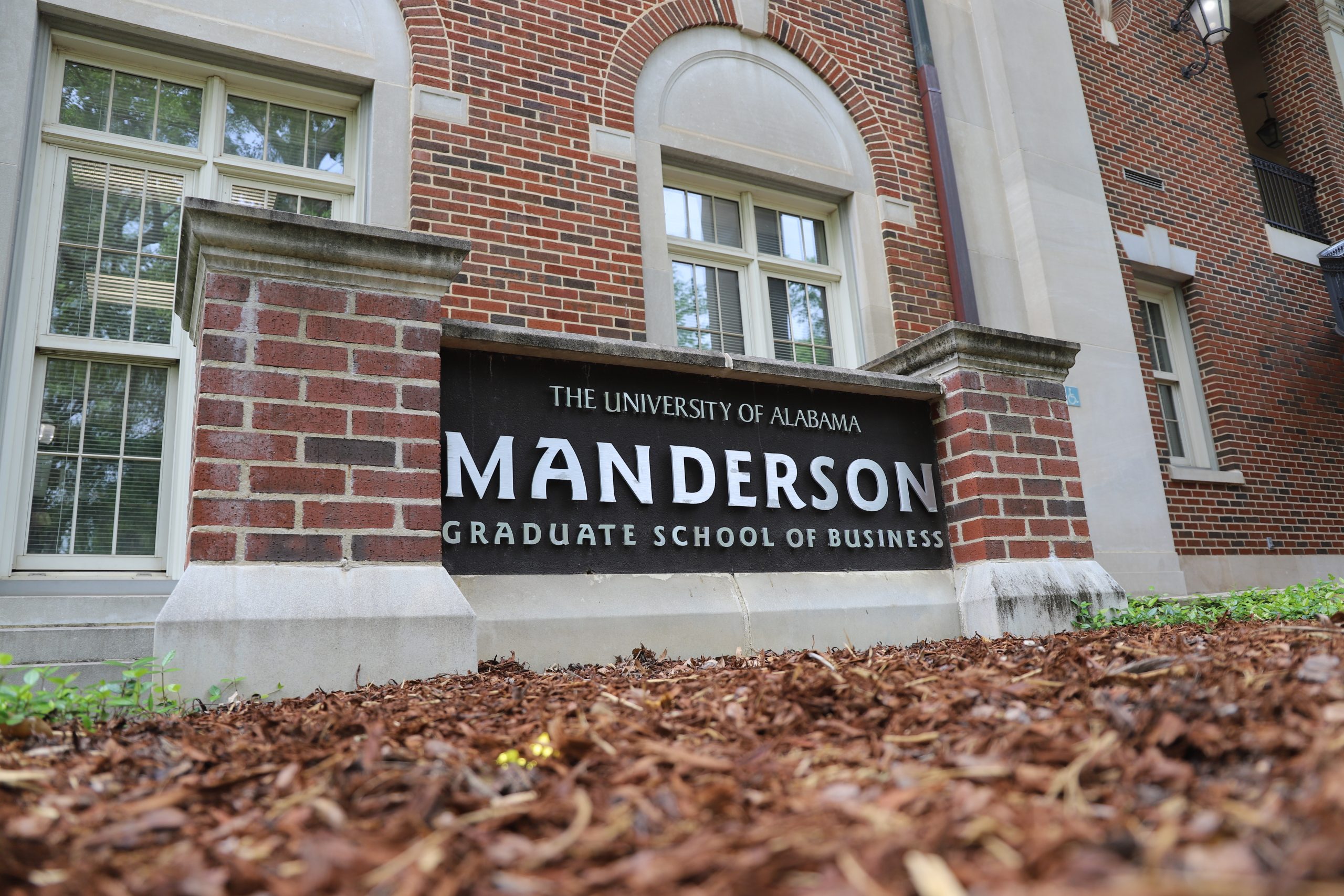 Manderson SIgn outside Bidgood Hall