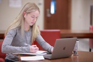 student at computer