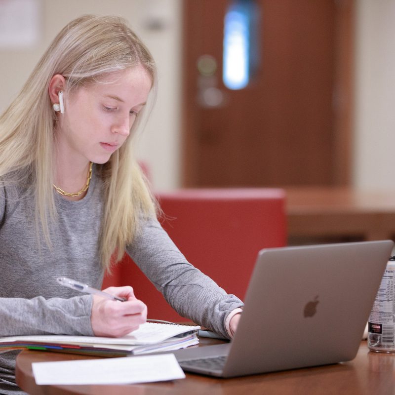 student at computer