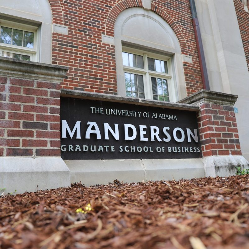 Manderson SIgn outside Bidgood Hall