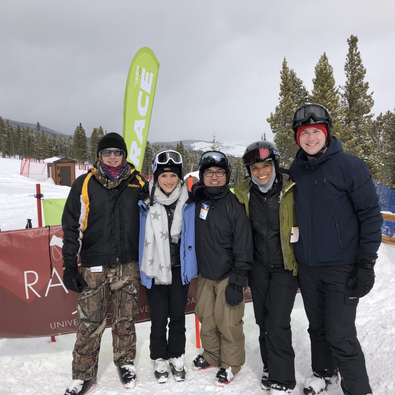 MBA case team on the ski slopes.